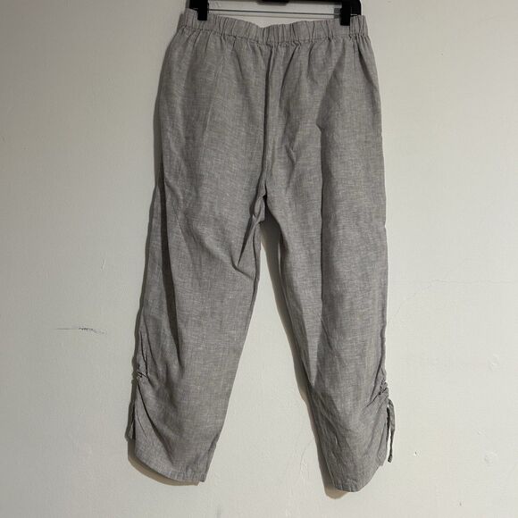 Habitat Clothes to Live in Grey Linen Blend Cropped Pants Size Medium Coastal - Picture 5 of 8